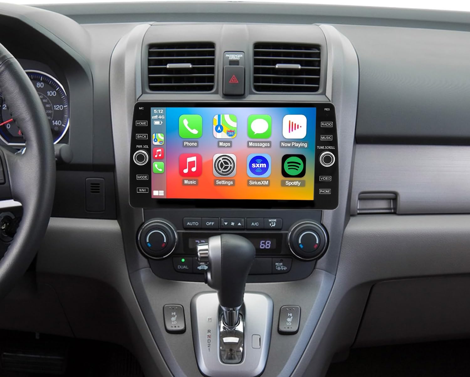 4G LTE QLED Radio for Honda CR-V CRV 2007-2011 Upgrade,8-Core CPU Touch Screen Stereo,Wireless CarPlay & Android Auto,Support OEM SWC and Camera