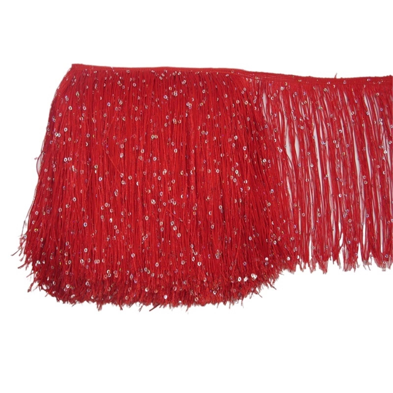 Tassel Fringe Trim 1 Yard 20CM Long Polyester Sequins Tassel Fringe Lace Trim Ribbon Sew Latin Dress Stage Garment Curtain Accessories(Color3)