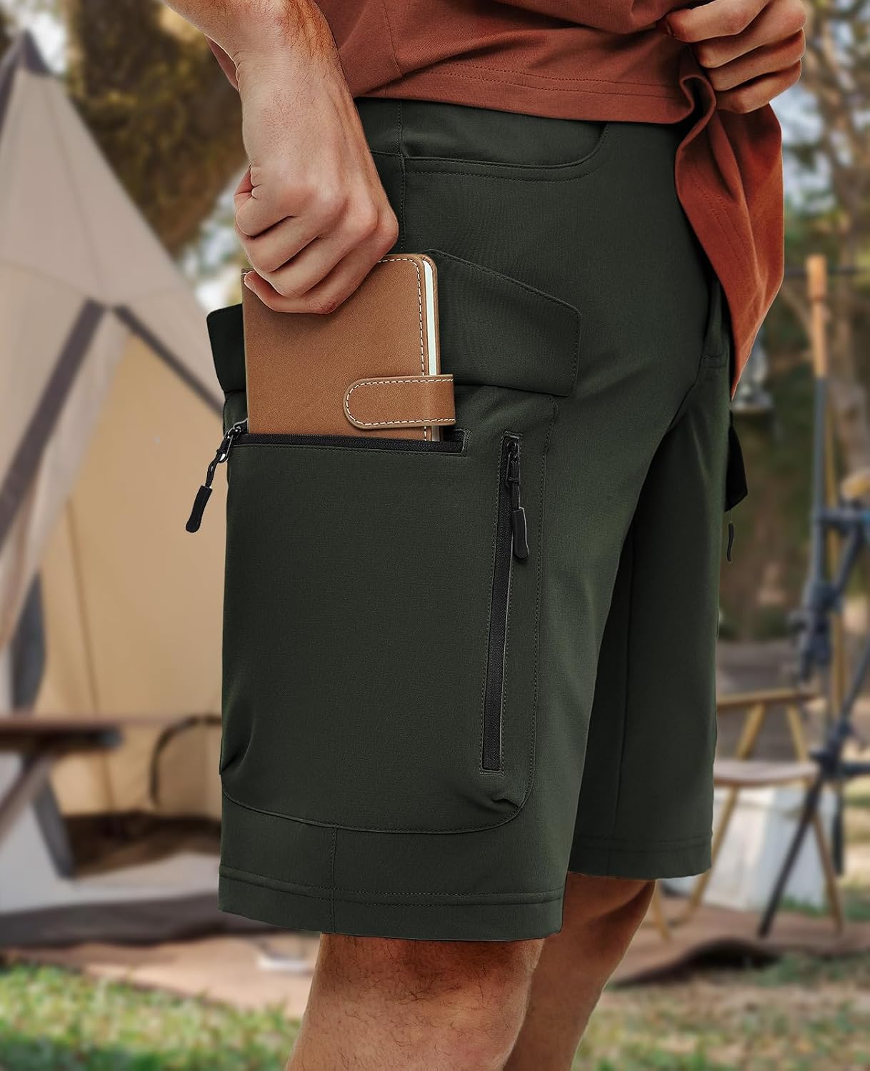 Moosehill Men's Hiking Cargo Shorts with 7 Pockets Quick Dry for Casual Work