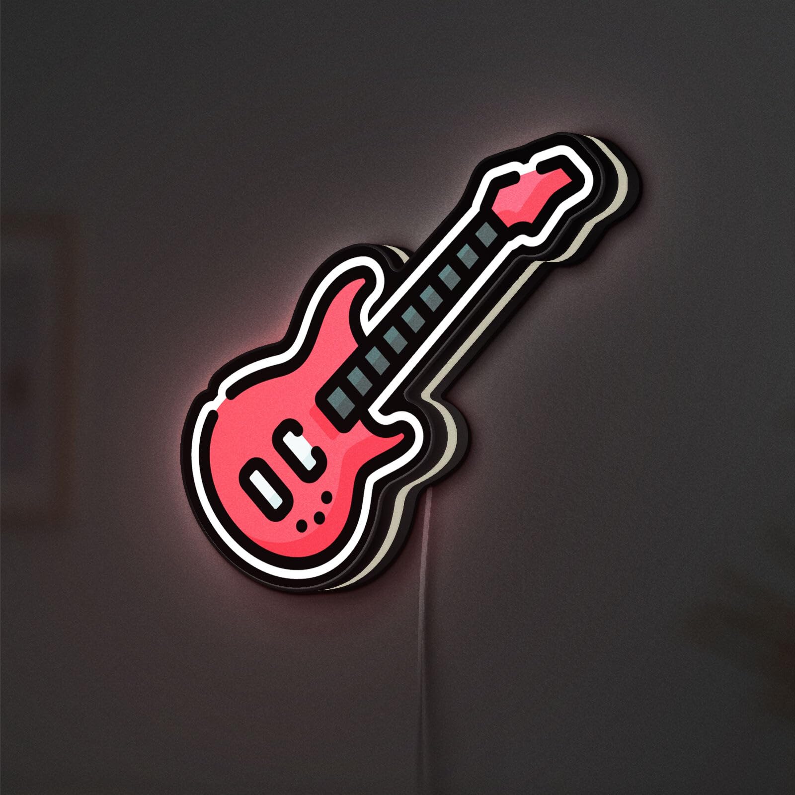 Scatola luminosa 3D a forma di basso elettrico, lampada decorativa per musicisti, sale prove di band e studi domestici (altezza 40,6 cm, 40 cm)
