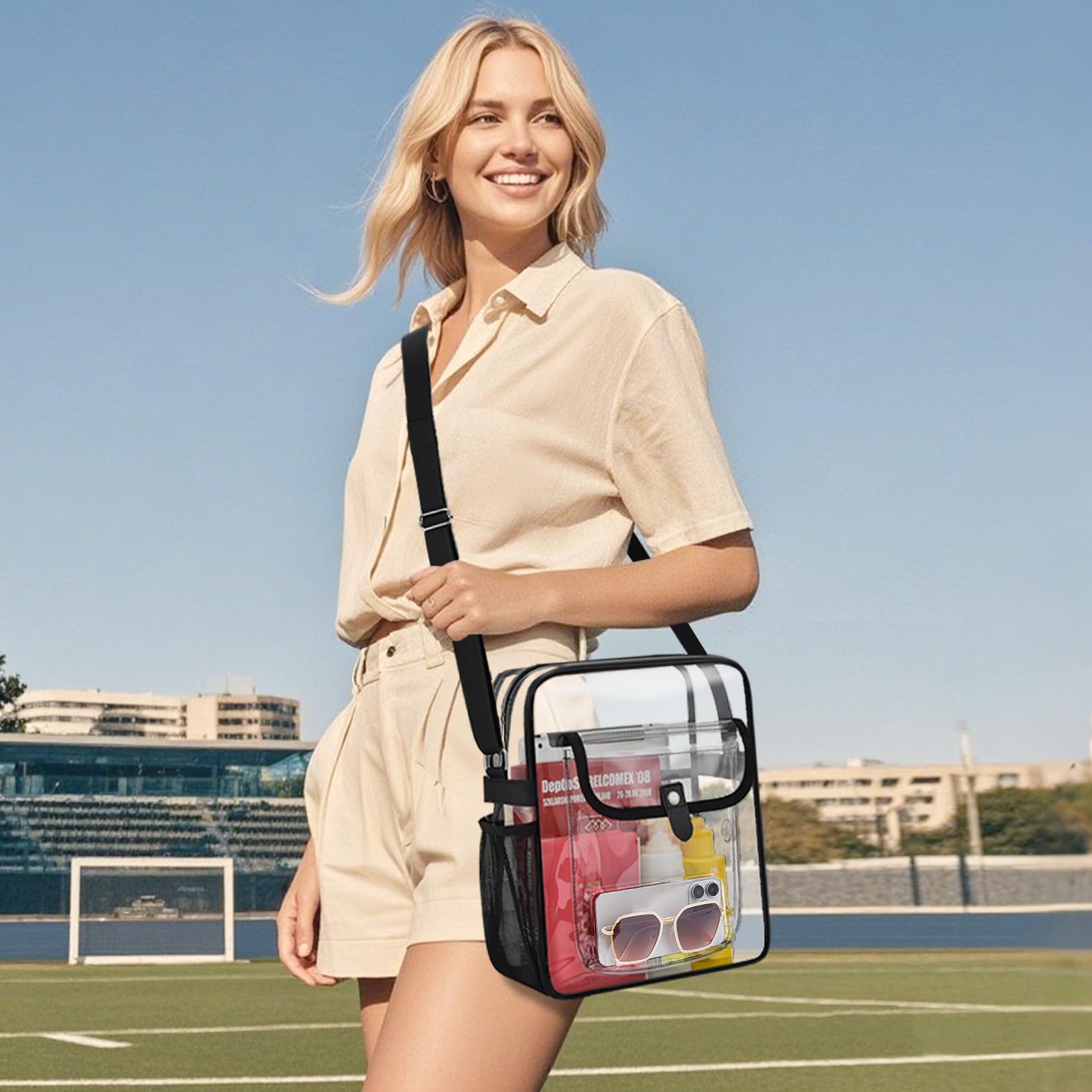 SPODEARS Clear Bag Stadium Approved Crossbody Purse, Small Clear Tote Bag for Concert Festival Work Sports Events