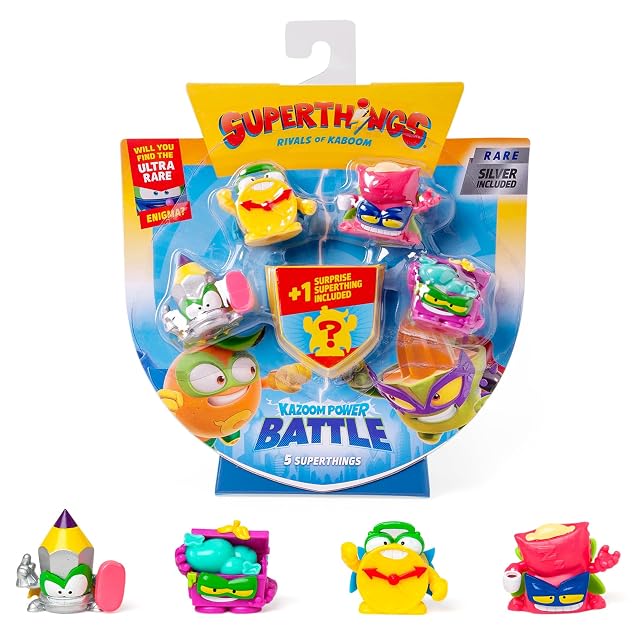 SUPERTHINGS KAZOOM Power Battle - Pack de 5. Contiene 5 SuperThings (Incluye 1 Figura Sorpresa y 1 capitán…
