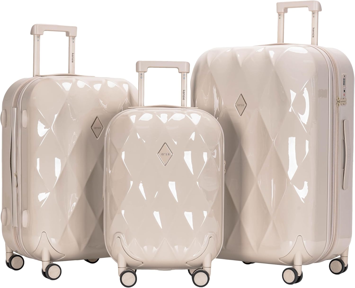 kensie Enchanting 3 Piece Luggage Set, Fog