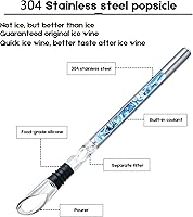 Vista 3 de YouYah Wine Chiller Stick 3-in-1 Stainless Steel Wine Bottle Cooler Stick,Rapid Iceless Wine Chilling Rod with Aerator and Pourer,Wine Gift