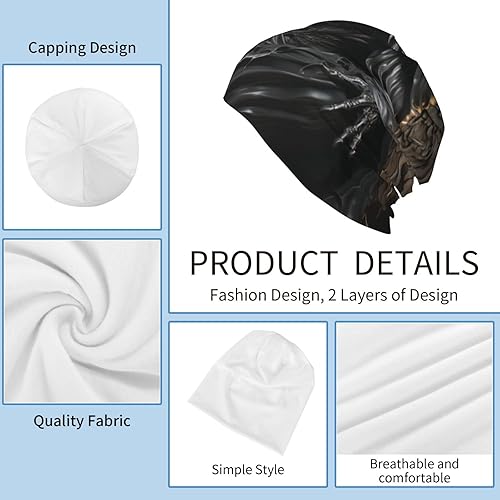 Miniatura 6 de Gorro de punto holgado con diseño de calavera para mujeres y hombres, verano e invierno