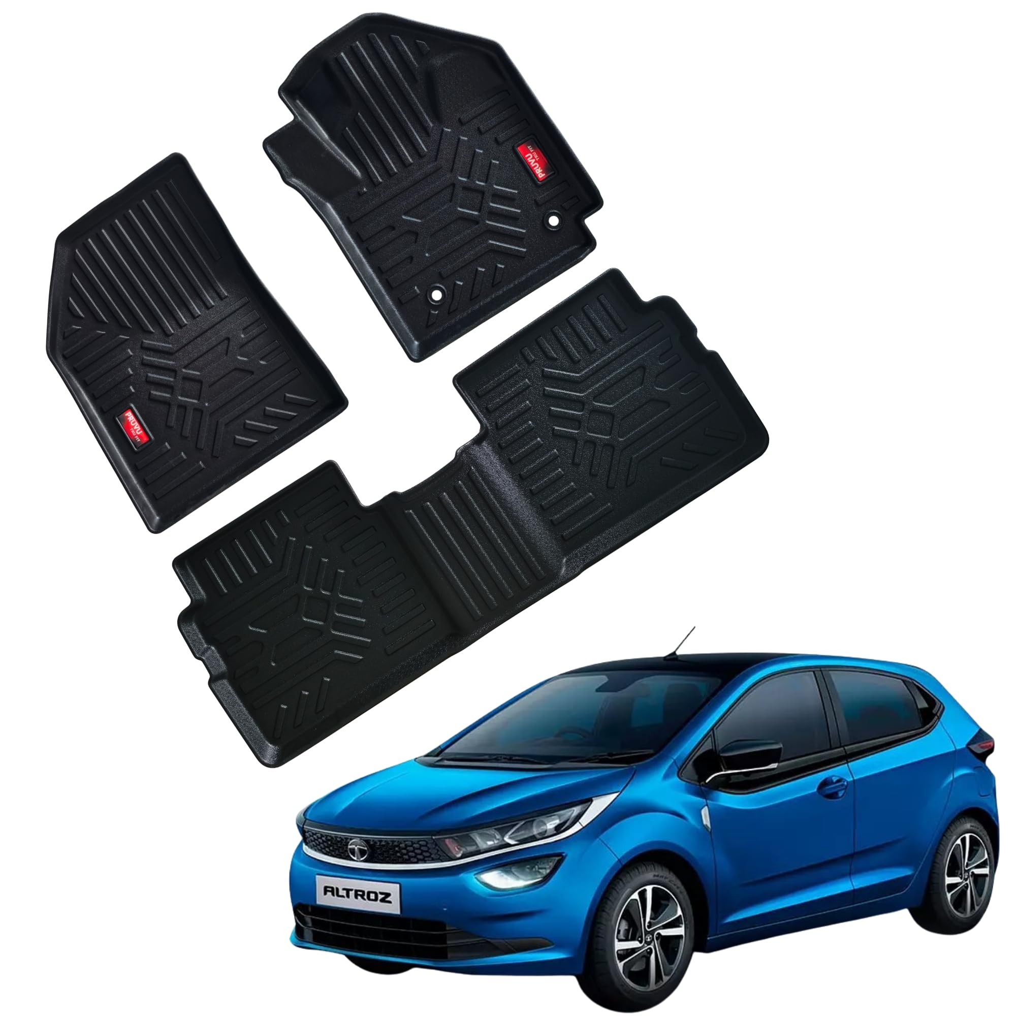 3D Premium Car Floor Mat Compatible with Tata Altroz (Manual) | 2020-2025 | Material: TPE| Set of 2 Rows | Waterproof and Washable | Colour: Black-image-41