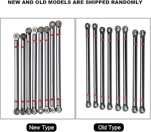 Miniatura 4 de Varilla de enlace de aleación de aluminio, plplaaoo 8 piezas, varilla de enlace de chasis de automóvil a control remoto, piezas de actualización de