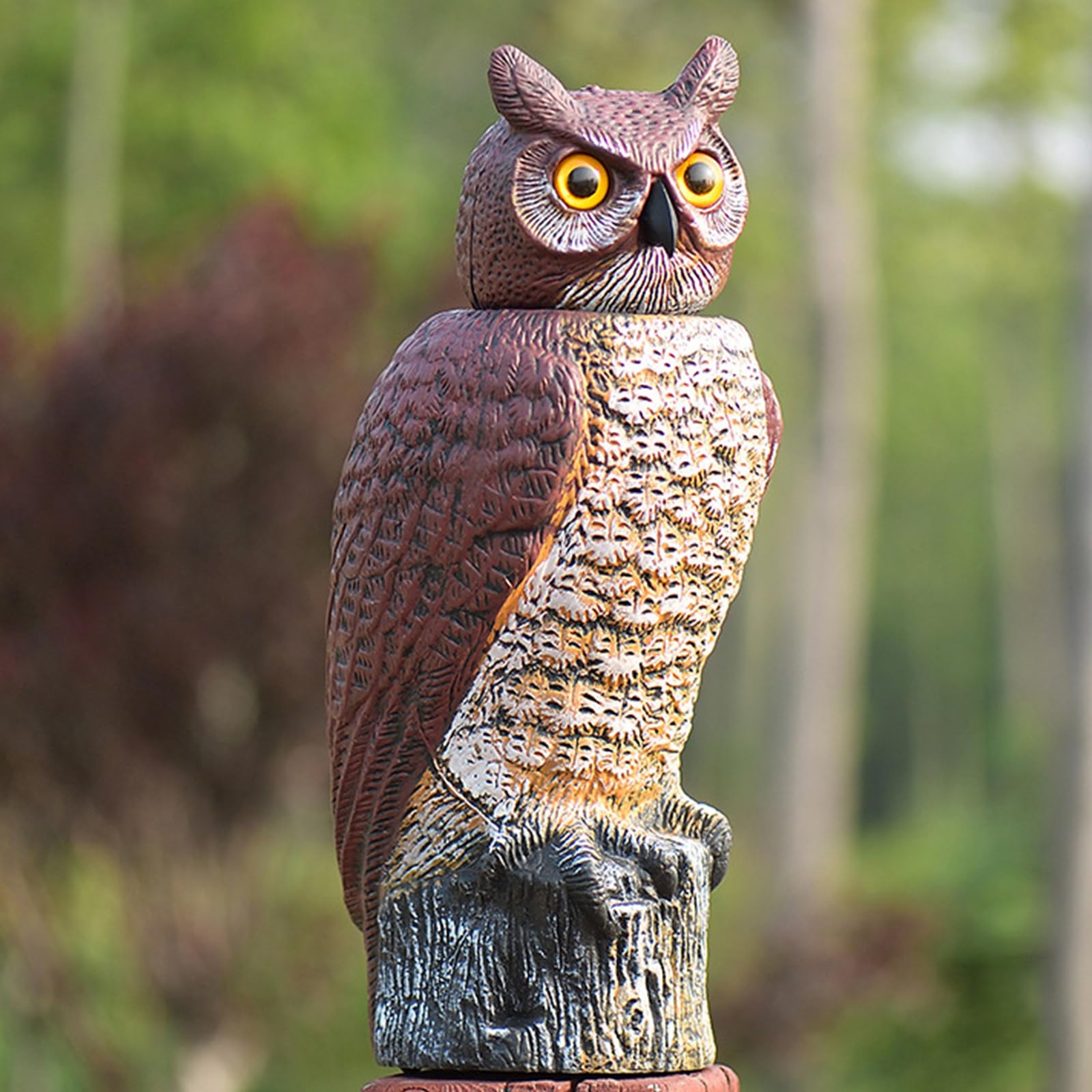 Spaventapasseri Lifelike Gufo Spaventapasseri, gufo mobile con testa girevole, 18 x 19 x 46 cm, pareti spesse, per uccelli da giardino, terrazza, balcone
