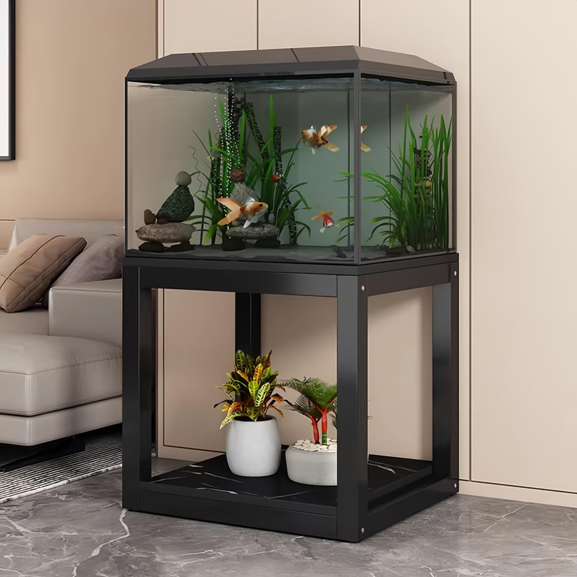 Soporte for Acuario, Mesa for Pecera, Estructura De Acero Reforzado, Tablero Grueso, Accesorios De Ferretería, Apto for Salones Domésticos(60x35x70cm(23.6x13.7x27.5in))