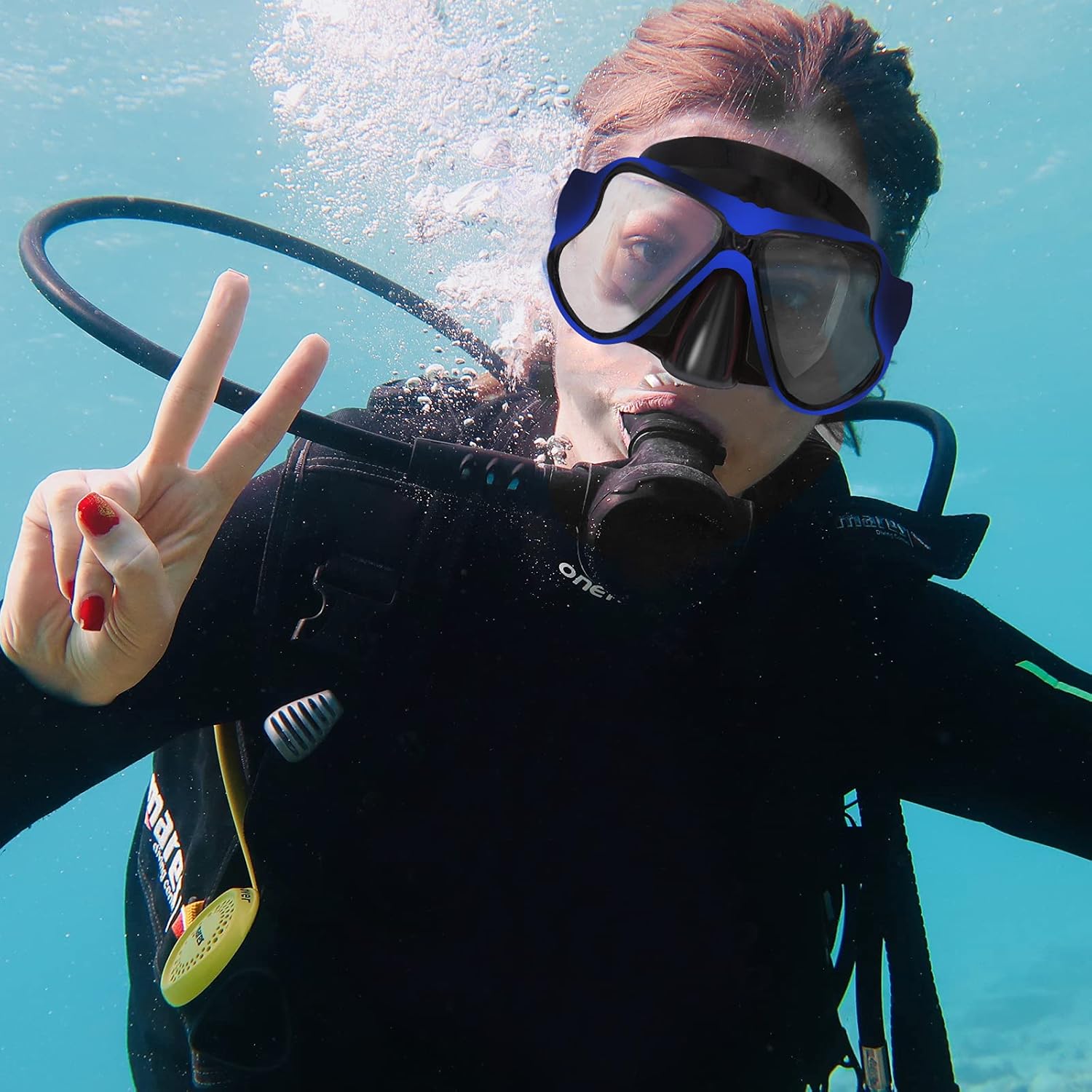 Craftend Diving Mask,Matte Finish,Anti-Fog Tempered Glass Lens Snorkeling Dive Mask,Premium Scuba Mask with Nose Cover for Snorkeling,Freediving,Swimming Matte Blue : Sports & Outdoors