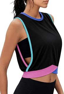 Remidoo Sleeveless Workout Tops for Women Yoga Open Side Crop Tank Top