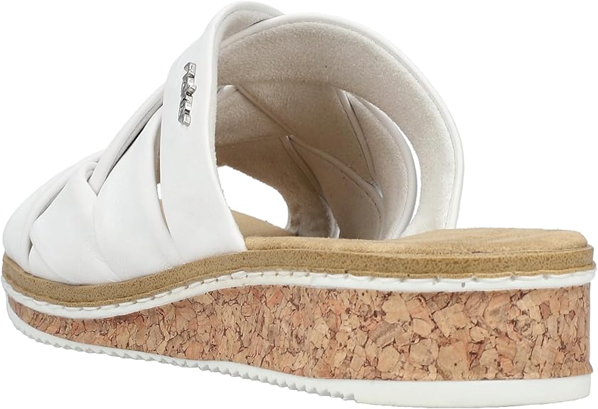 Rieker Dames V3608 pantolette, wit, 41 EU