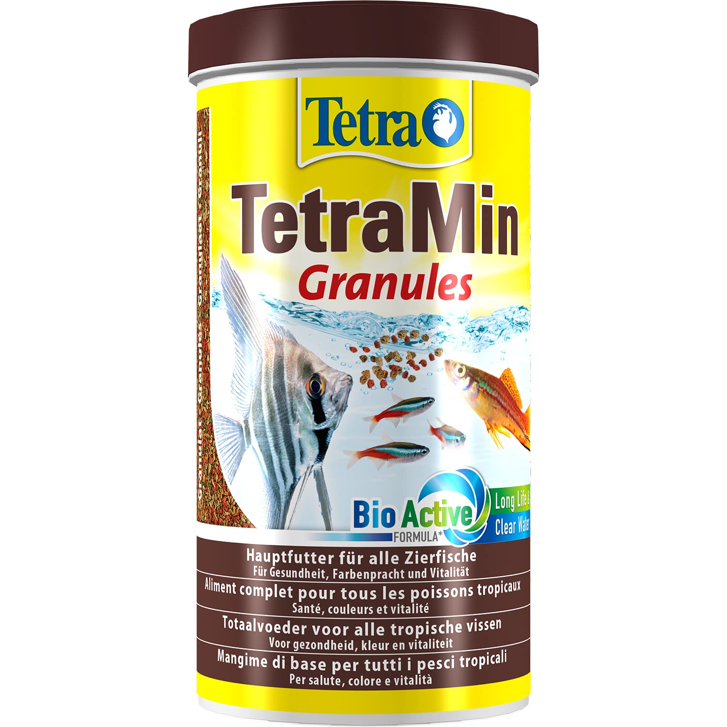 Tetra TetraMin Granules - Alimento para peces en forma de gránulos finos para todos los peces ornamentales de agua dulce, lata de 1 L