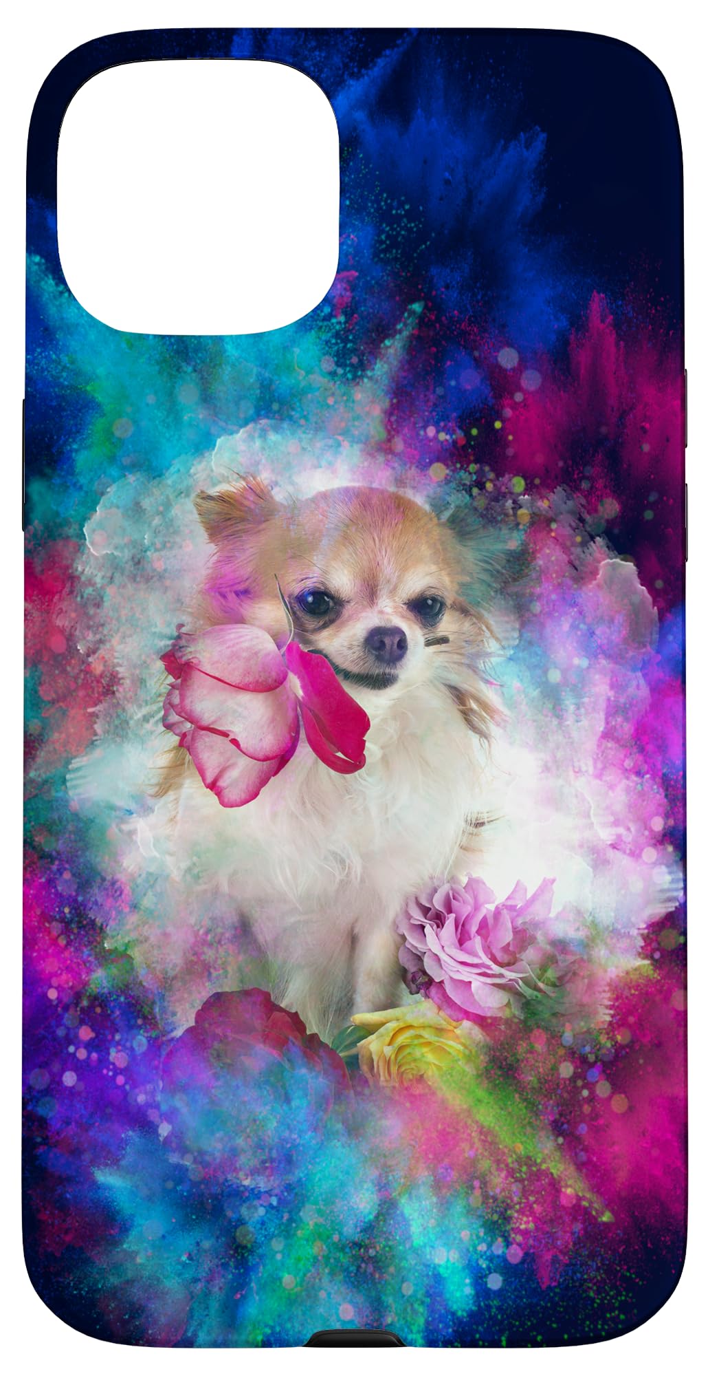 Chihuahua Puppy With Roses Case for iPhone 15 Plus