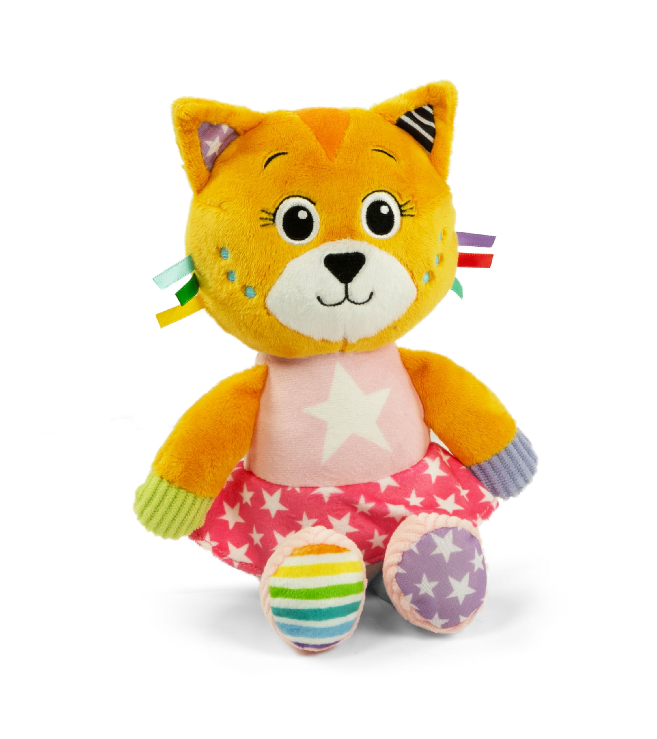 Clementoni Baby Infant Toys - Plush Katy the Kitty - New Born Gift, Animal Soft Toy, Early Development & Activity, Sensory Learning Toys, Cuddly Cat, Toddler 0 Months, Machine Washable, 17908