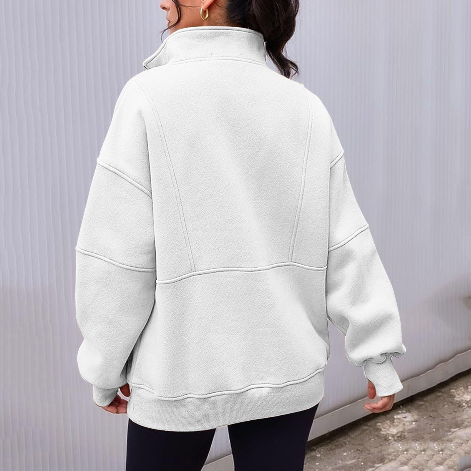 Sudaderas con cuello redondo y bloques de color para mujer, informales, personalizadas, con forro polar, cuello alto, ajuste holgado, con cremallera, lindos suéteres gráficos, delgados, de dibujos
