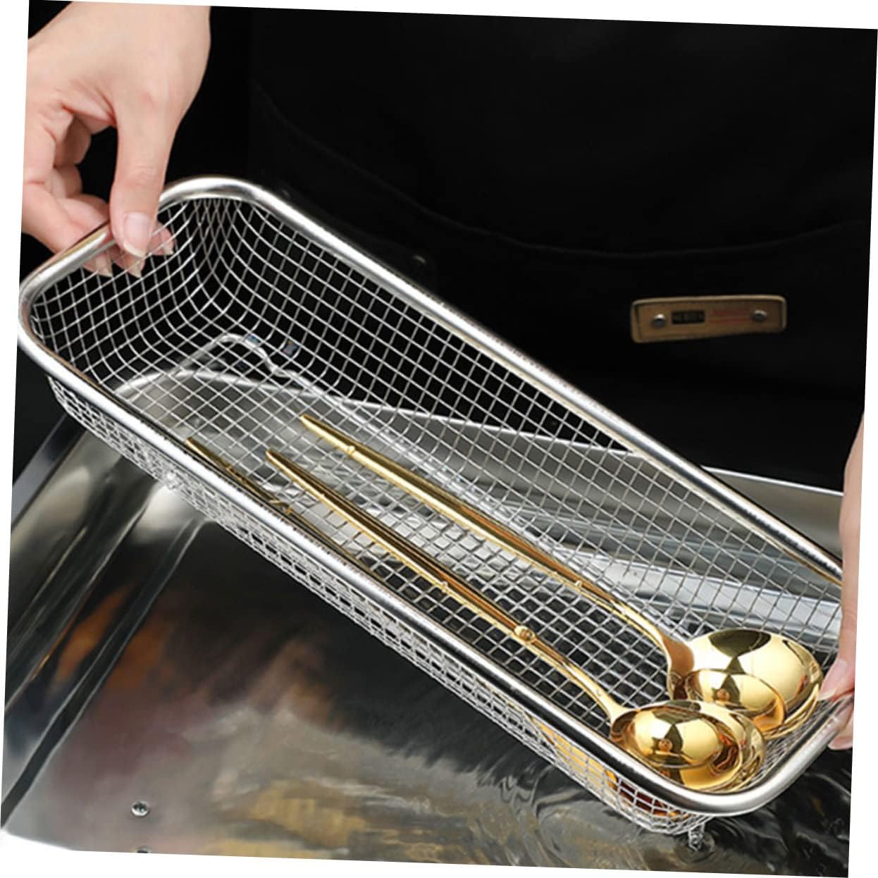 4pcs Stainless Steel Small Storage Basket for Dishwasher and Baking Multi-use Utensil Holder Kitchen Accessory for Cutlery and Small Items