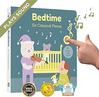 Cali's Books Bedtime Baby Music Book - Music Books for Toddlers 1-3 with 6 Classical Pieces. Bedtime Sound Books for Babies. Educational Gifts for Babies and Toddlers