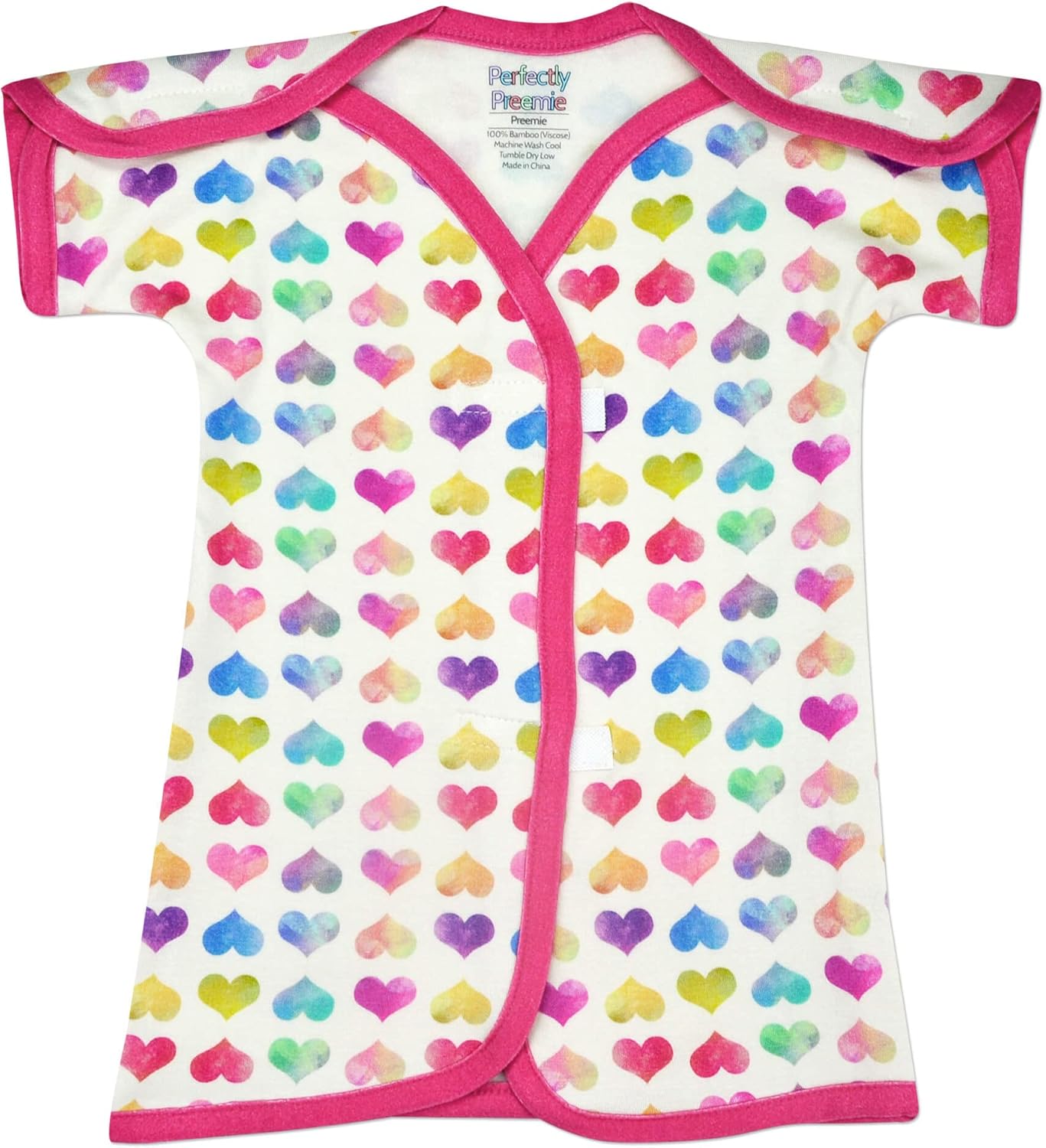 Boy's & Girl's Open-Shoulder Short-Sleeve Ultra Soft NICU Gown - NICU Friendly - Preemie (3-6lbs)