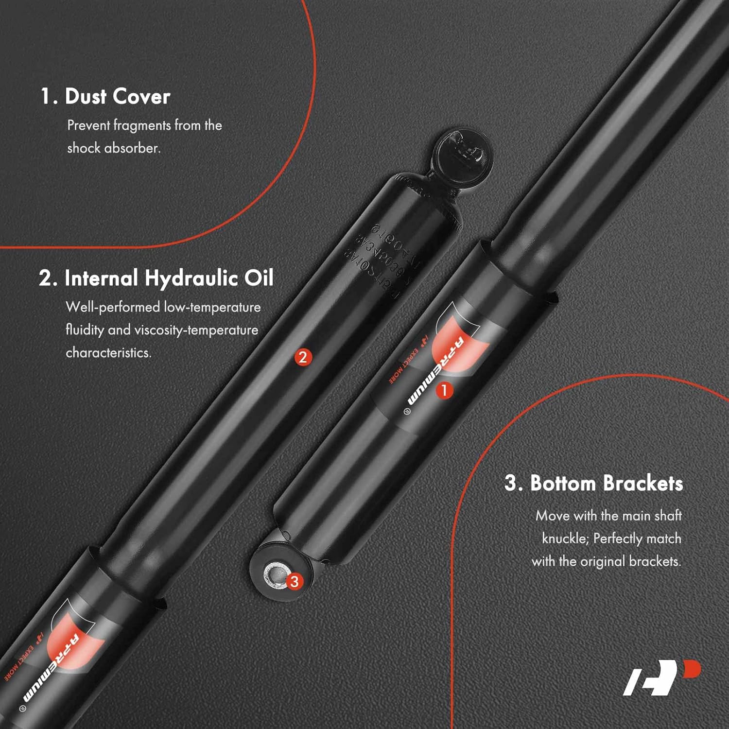 A-Premium Front Pair (2) Shock Absorber Strut Assembly Compatible with Land Rover Discovery 1999 2000 2001 2002 2003 2004, Driver and Passenger Side