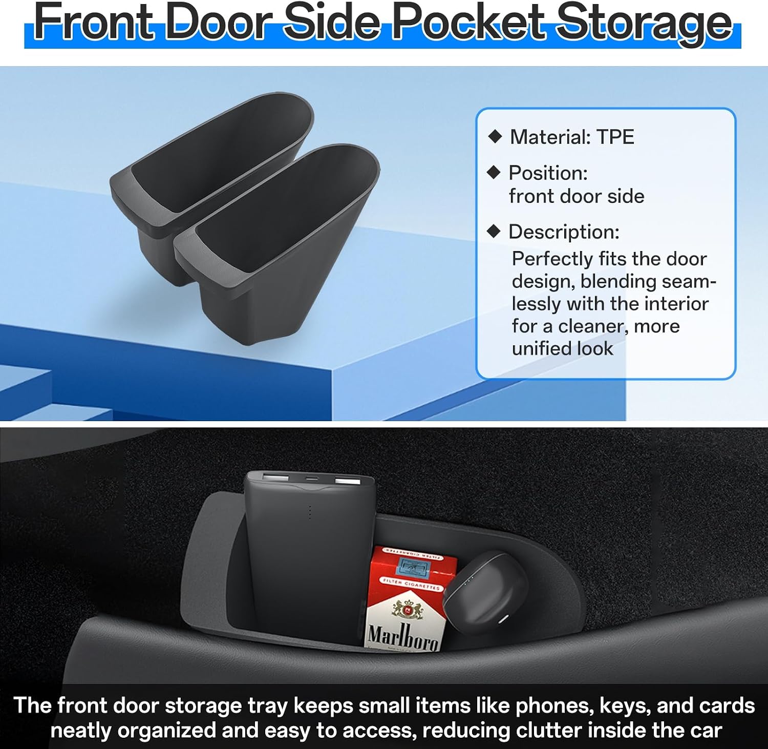 12PCS Organizer Tray Storage Box for Tesla Model Y Juniper 2025 2026 Premium Performance Accessories with Trunk Storage Bins Rear Console Under Seat Box Trash Can Center Organizer Set