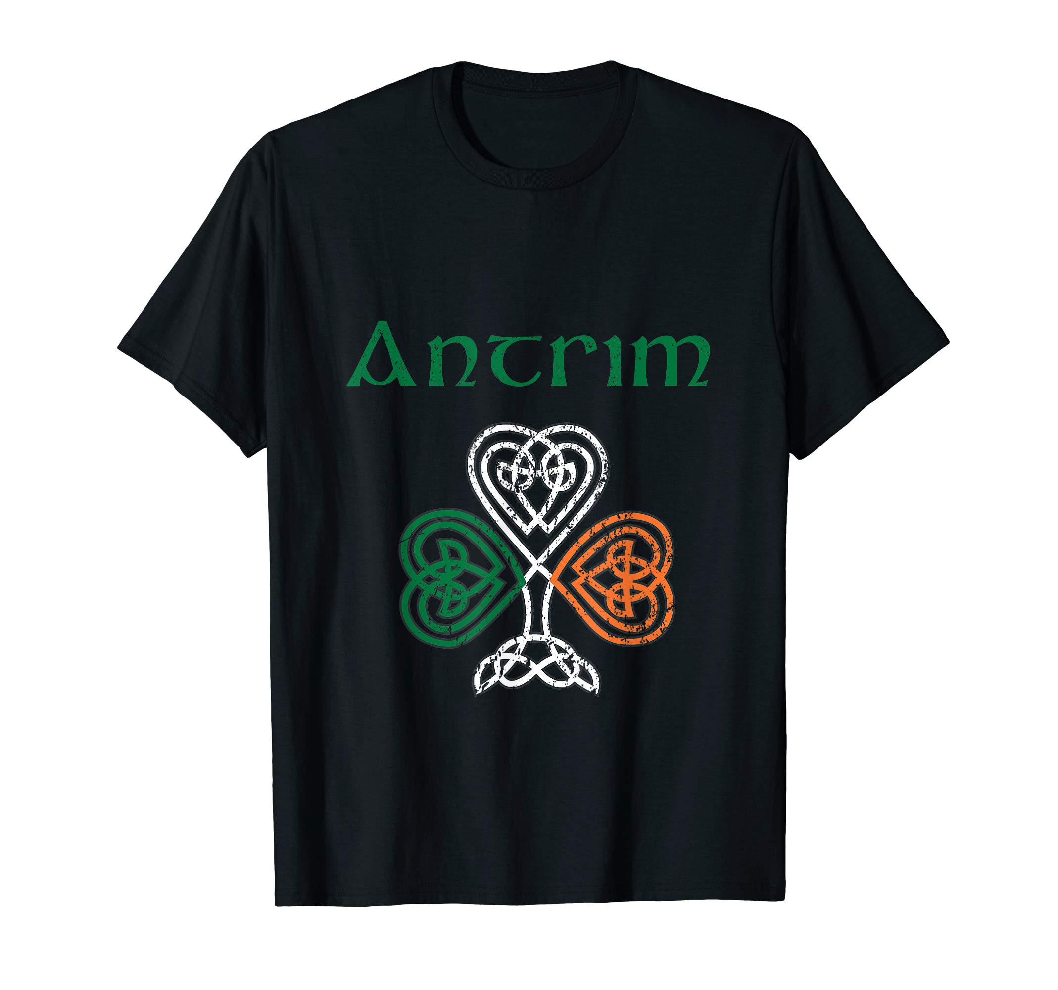 Irish Counties Celtic Shamrock HeritageCounty Antrim Belfast Shamrock Ireland Flag, craic and ceol, T-Shirt