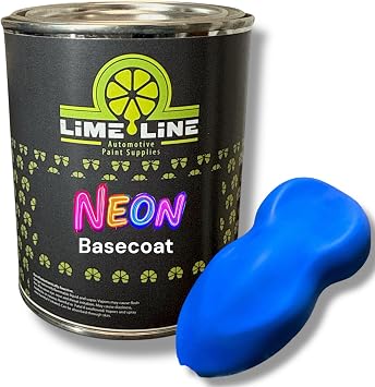 LiME LiNE Automotive Neon Basecoat Paint - Custom Paint for Cars, Trucks and Motorcycles Mix 11 with Urethane Reducer Neon Blue, 1 Quart