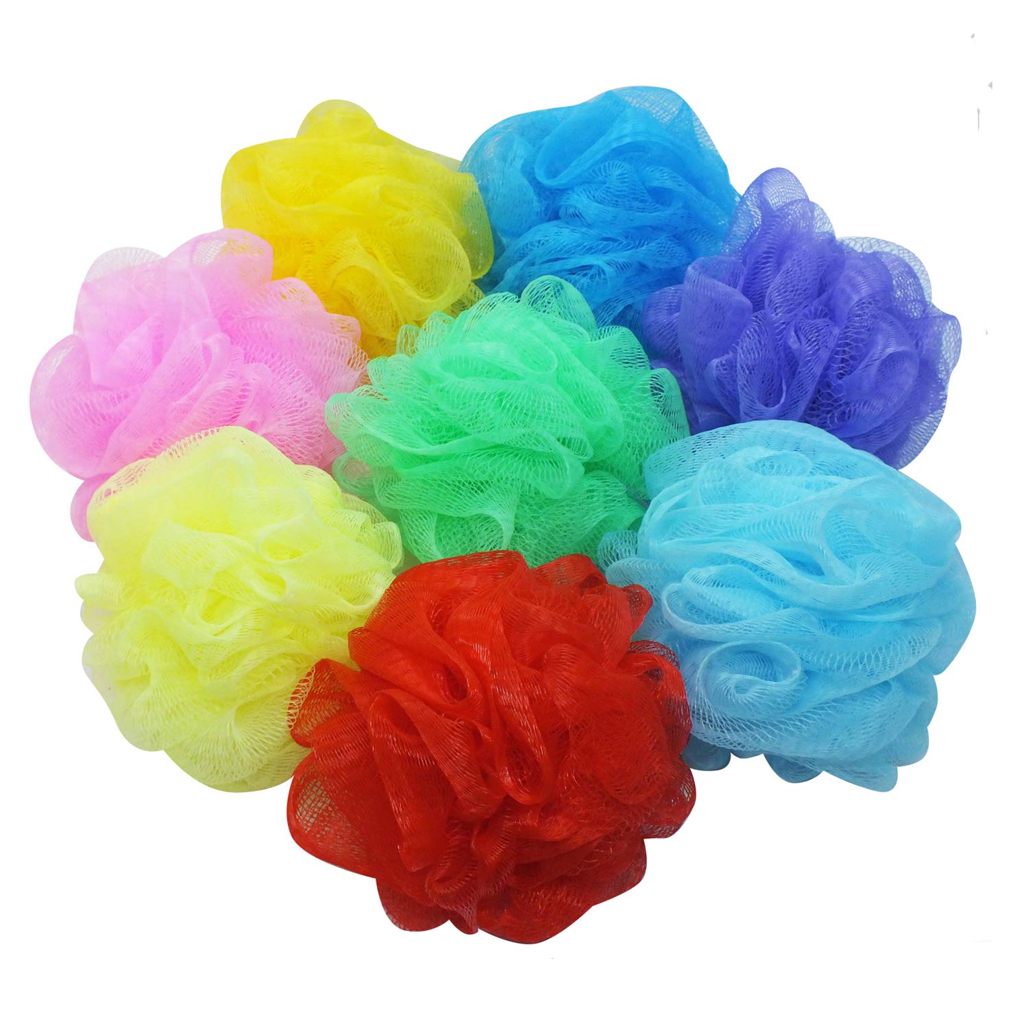 Bath Loofah Sponge Shower Pouf, 8 Pack Kids Loofah Bath Pouf Mesh Bath Sponge Colorful Body Scrubber Balls Shower Mesh for Kids Girls : Beauty & Personal Care