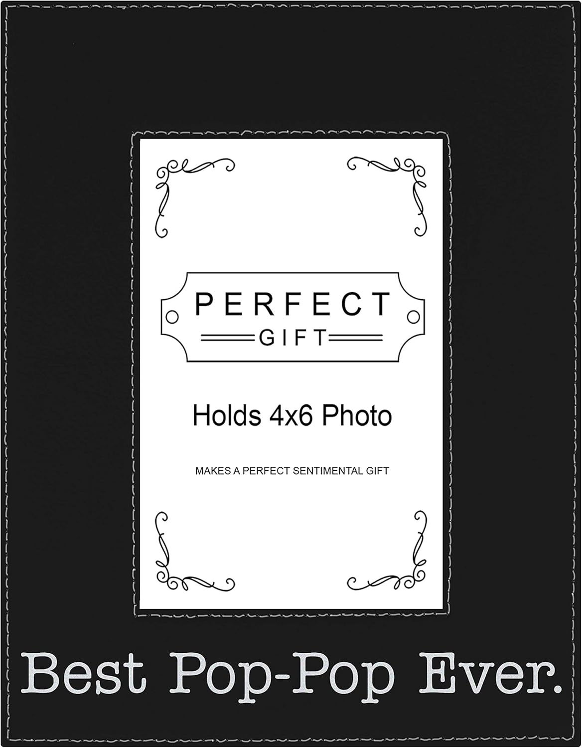 ThisWear Grandpa Papa Frame from Granddaughter Best Pop-Pop Ever 4x6 Leatherette Photo Frame Black