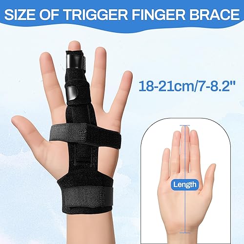 Miniatura 2 de 2 piezas de soporte de dedo gatillo, férula de mano ajustable, meñique, anillo, enderezador de dedo general índice para dedos doblados, soporte de