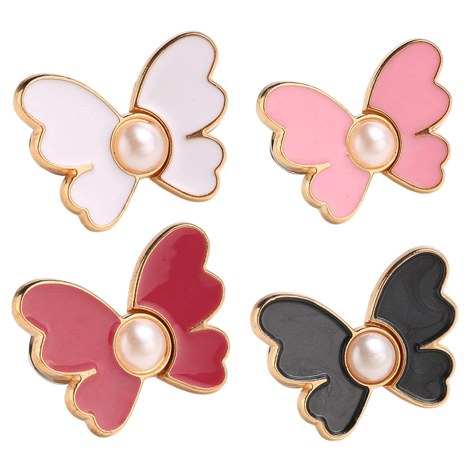 Mubsar 4 Pcs Butterfly Pant Waist Tightener Butterfly Design Adjustable Waist Buckle Sets Detachable No Sewing Waist Buttons Pins