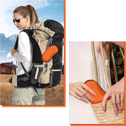 Miniatura 6 de Fintie Funda para lentes de sol, carcasa de EVA dura, a prueba de golpes, con mosquetón de metal, funda para lentes de viaje con cremallera