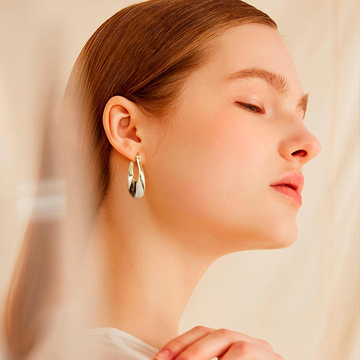 925 Sterling Silver Earrings Silver Hoop Earrings for Women Small Huggie Hoops, Lightweight Chunky Hoops, Hypoallergenic Nickel-Free Elegant Everyday Jewelry, Dainty Silver Earrings for Gifts - Image 6