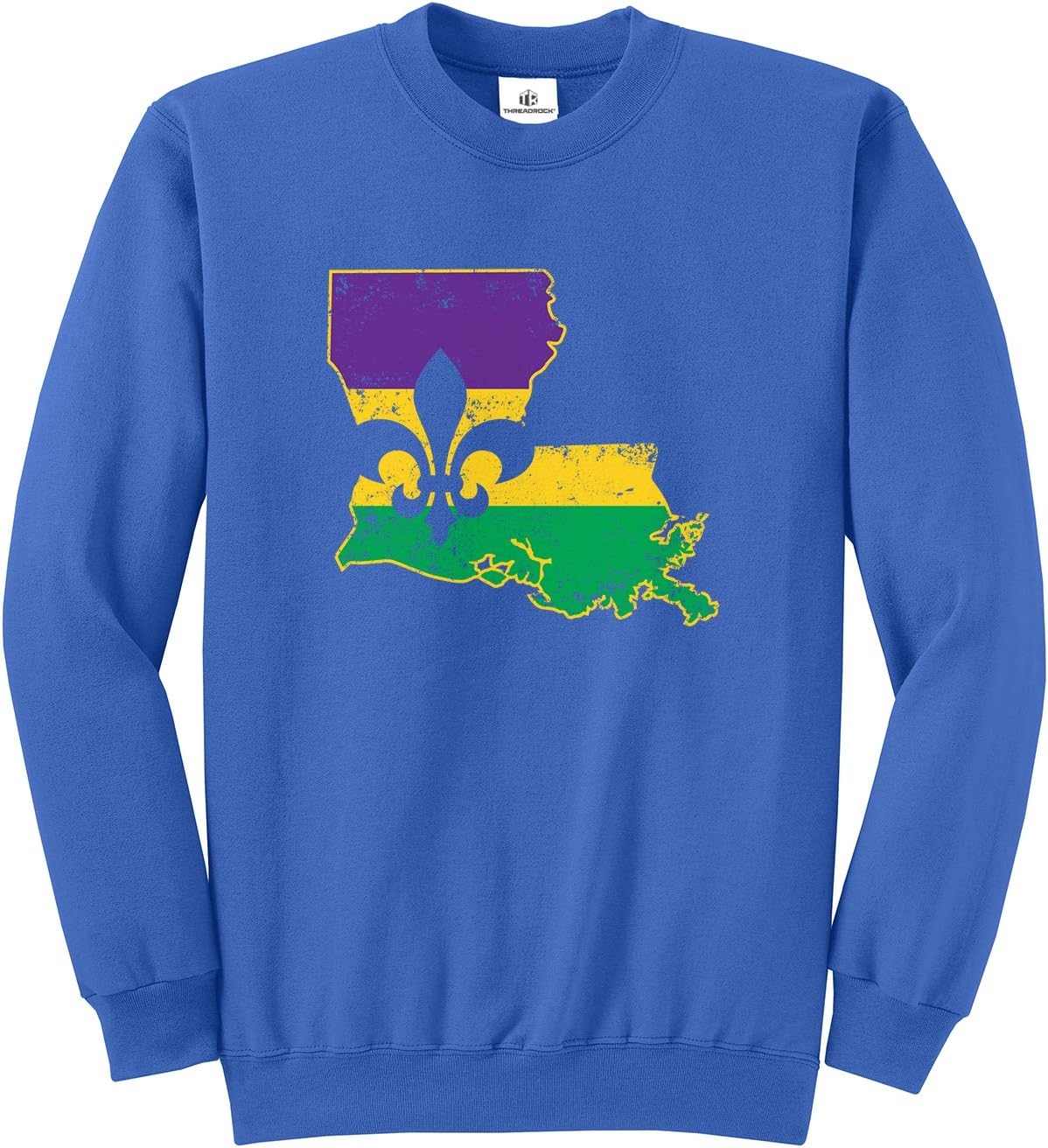 Threadrock Mardi Gras Louisiana Fleur De Lis Unisex Sweatshirt