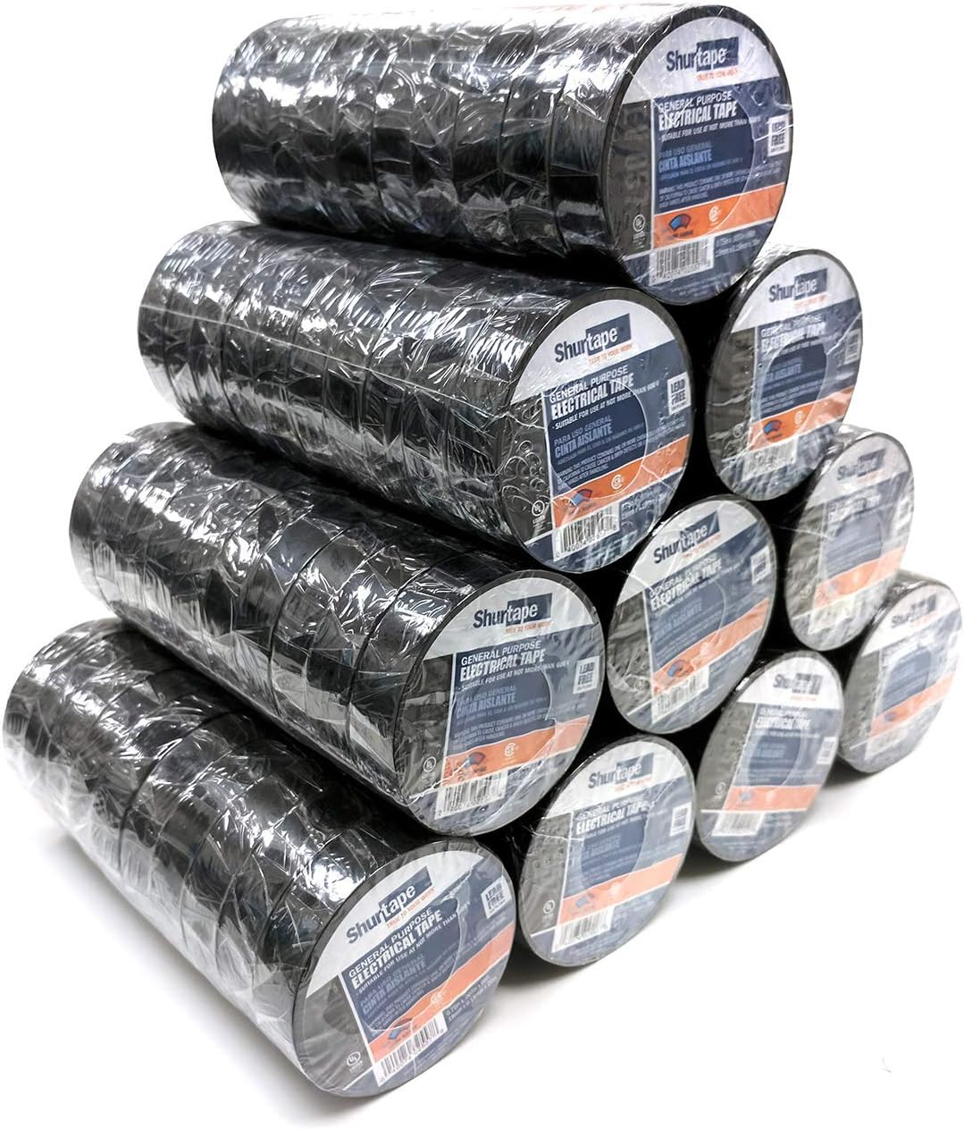 Shurtape 200782 EV 057B UL Listed Electrical Tape Black 3/4in x 66ft Case of 100
