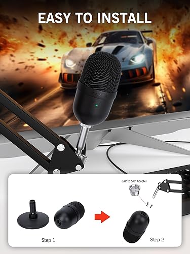 Miniatura 2 de Seiren V3 Mini brazo de brazo - Brazo de micrófono para Razer Mini, Seiren V2, Seiren X y la mayoría de micrófonos, soporte de brazo de tijera