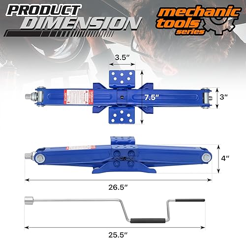 Miniatura 2 de M-AUTO Gato de tijera de 23.5 pulgadas para RV con asa, estabilizador de remolque de autocaravana de 5000 libras, estabilizador de nivelación con