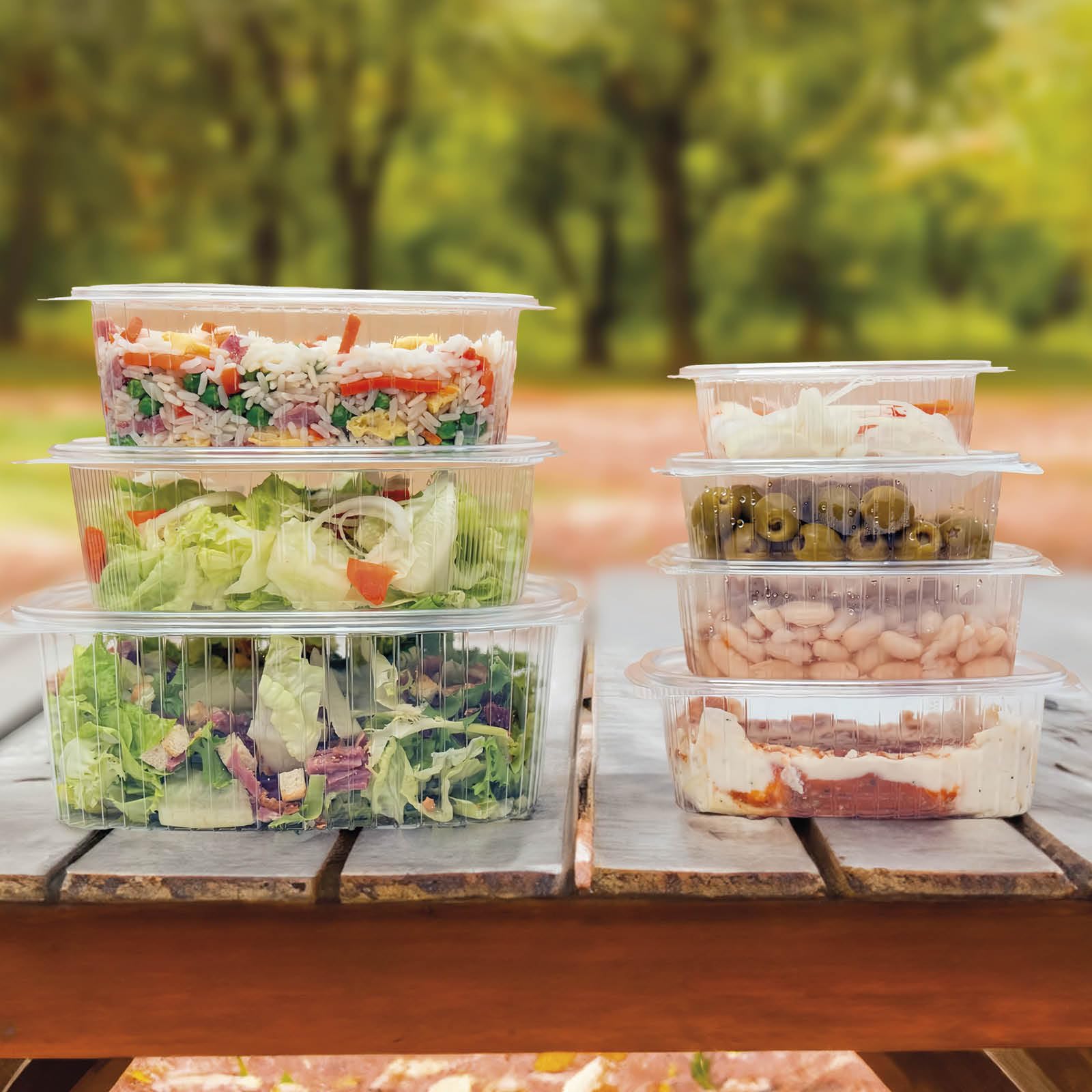 MAXI PRODUCT - 100 Unidades - Envases Alimentarios Plástico PP Reutilizables con Tapa Bisagra - 2000 cc - Apto para Microondas, Congelador y Lavavajillas - Tuppers para Alimentos Calientes o Fríos