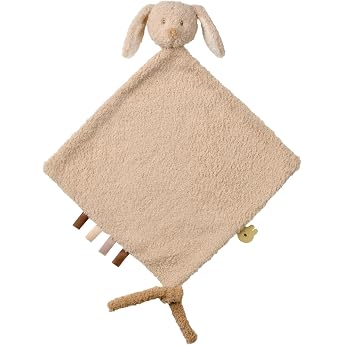 Nattou Large Comfort Blanket Polyester Rabbit Companion from Birth 35 x 35 cm Teddy Beige