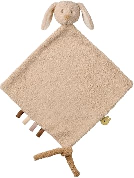 Nattou Maxi DouDou Comforter, Soft Cuddly Teddy Fabric, Baby and Infant Plush, Has Soother Attachment, Beige Bunny