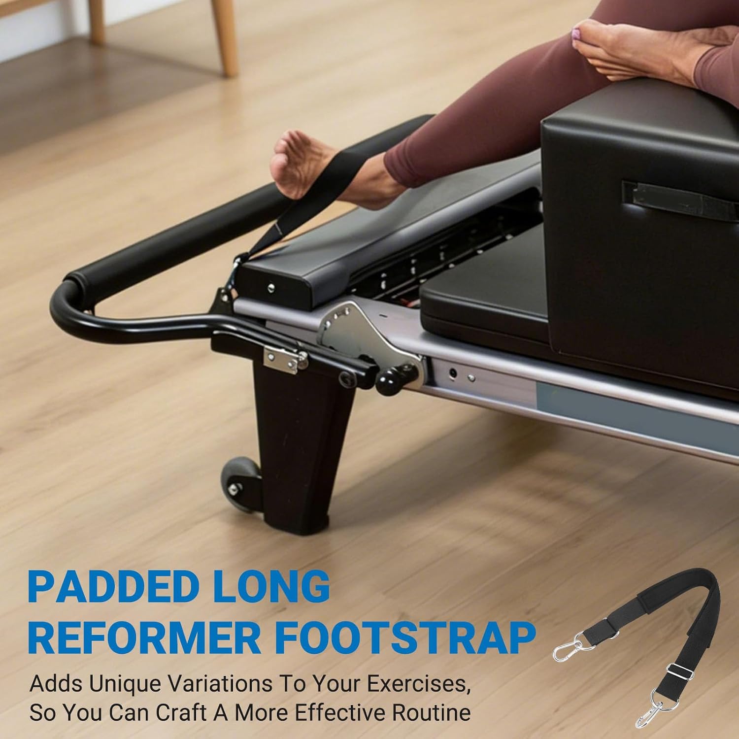 Padded Footstrap for Allegro Nextgen for Allegro Stretch Reformers, Adjustable Foot Strap for Balanced Body Pilates Reformer