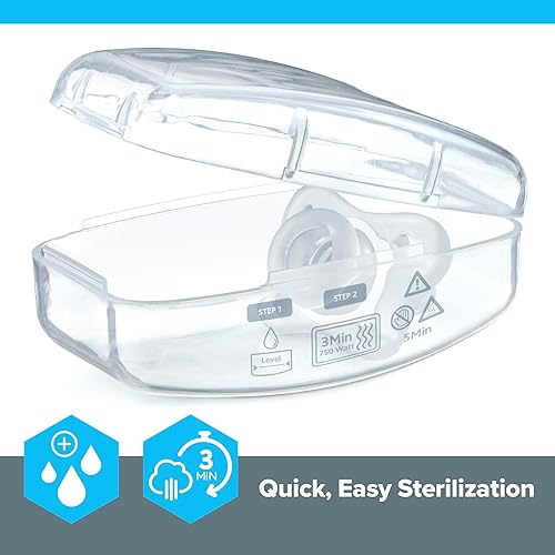 Miniatura 6 de Chicco PhysioForma - Mini chupete de silicona transparente para bebés de 0 a 66ft pezón ortodóntico sin BPA 2 unidades en estuche esterilizante