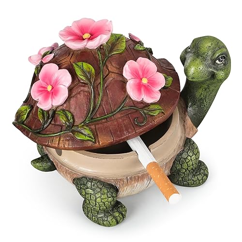 Ashtrays, Cute Turtle Outdoor Ashtray for Cigarettes for Home Office,