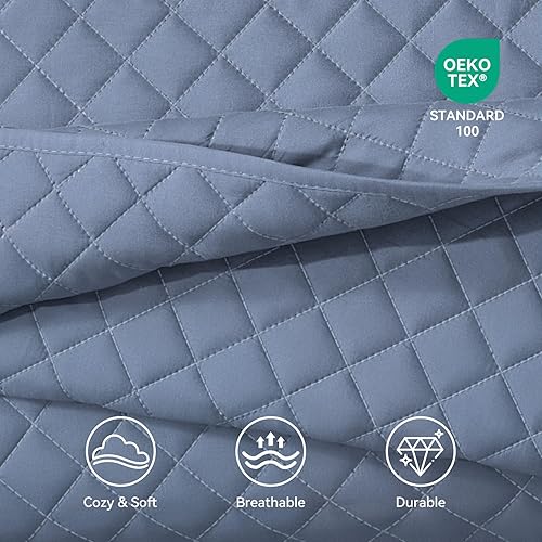 Vista 146 de SunStyle Home - Juego de colcha de cama de microfibra, ligero y suave, reversible, patrón de colcha, colchas para todas las estaciones. 01 - Verde