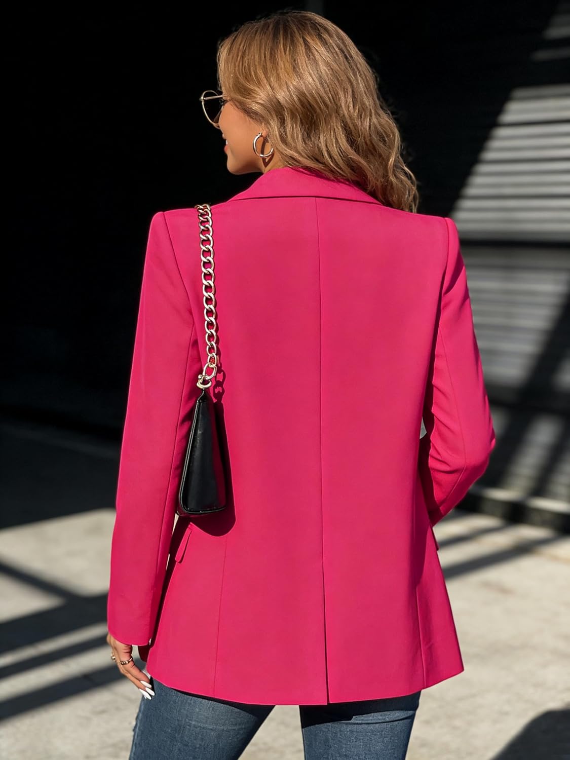 Nihsatin Women's Business Casual Blazer Lapel Collar Open Front Long Sleeve Jackets - Image 4