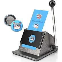 32mm 1.26" Button Paper Punch, 44mm 1.73" Circle Paper Cutter for Button Making, Heavy Duty Graphic Punch Die Cutter for DIY Badges, Crafting Scrapbooking Cardstocks Round Cutting Machine