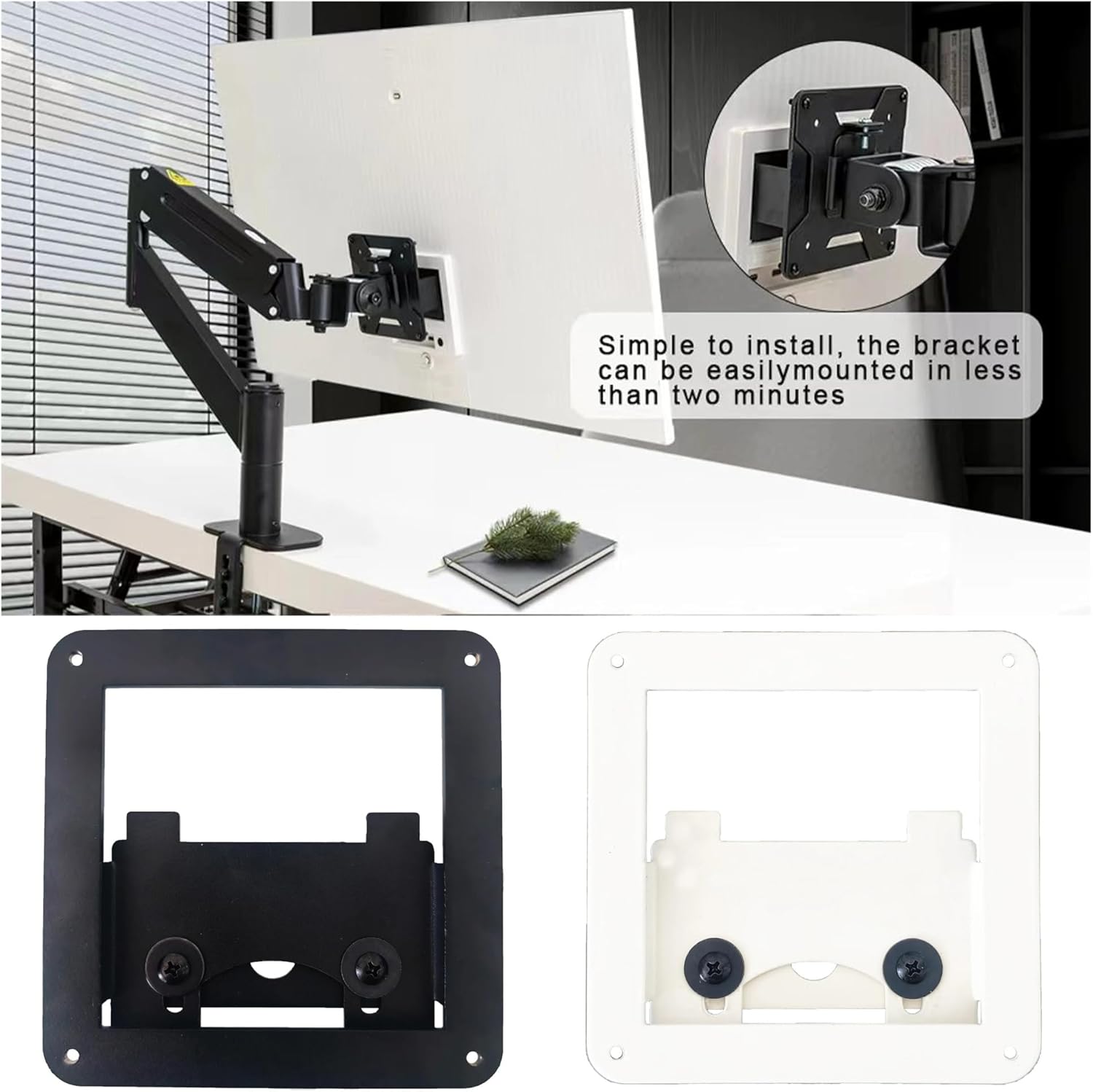 Monitor Accessories Parts Wall Mount VESA Adapter Bracket，Compatible for Samsung，M8 Series 32" 4K UHD Smart Monitor S32BM80 32M80B M80B BM805UN(White)