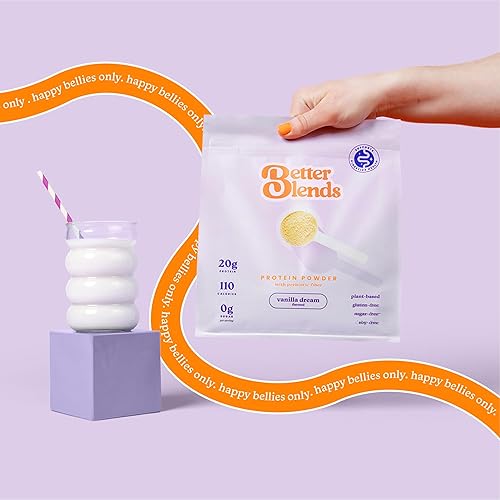 Miniatura 7 de Proteína vegana en polvo con fibra prebiótica, apta para el intestino, bajo FODMAP, sin gluten, sin lácteos, sin goma, sin azúcar, sin soja, 20