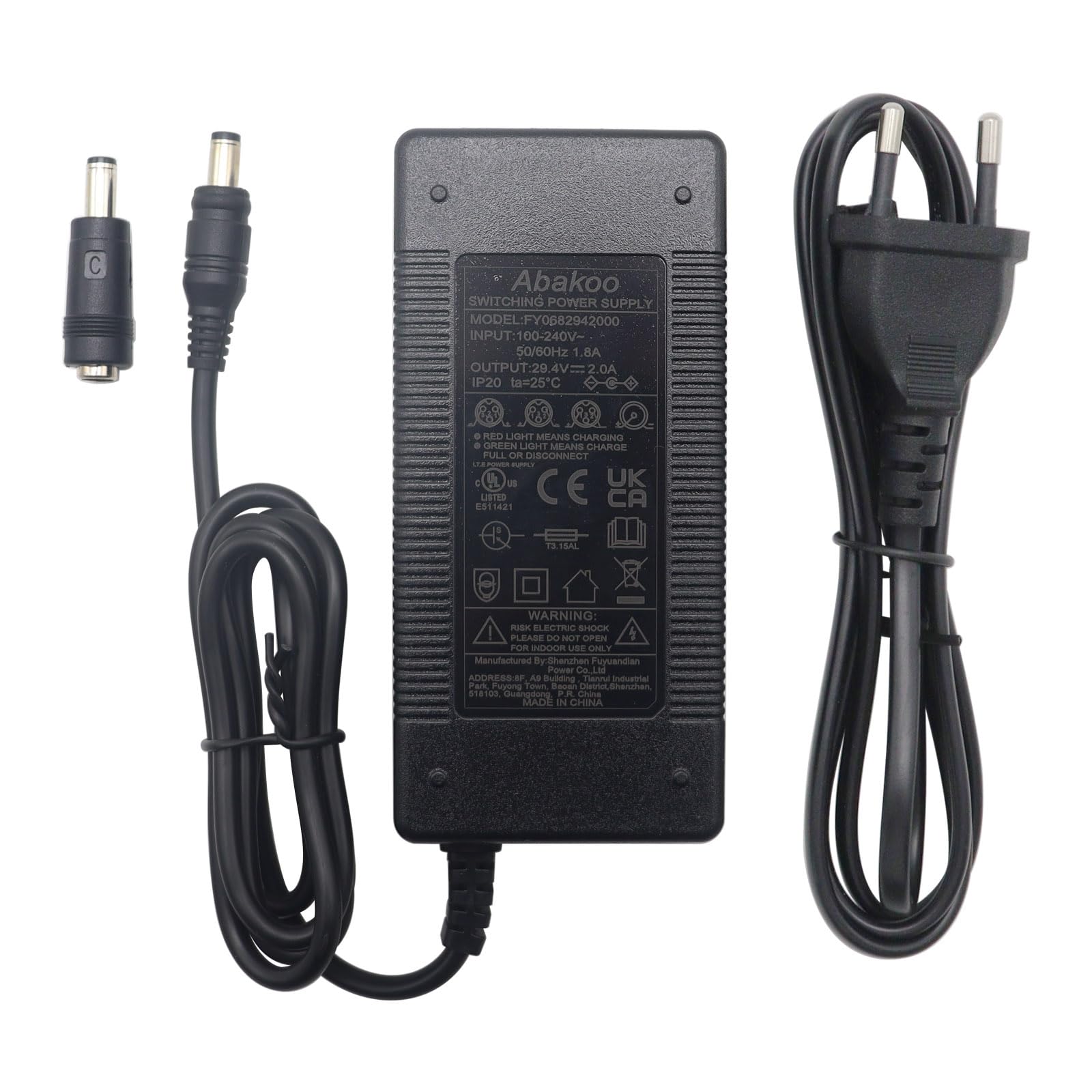 JTLB Lithium-Ionen-Ladegerät 21V 2A – Safe Netzteil AC 100-240V Mit EU-Stecker, Für Scheinwerfer, Spielzeugautos & Balance-Autos