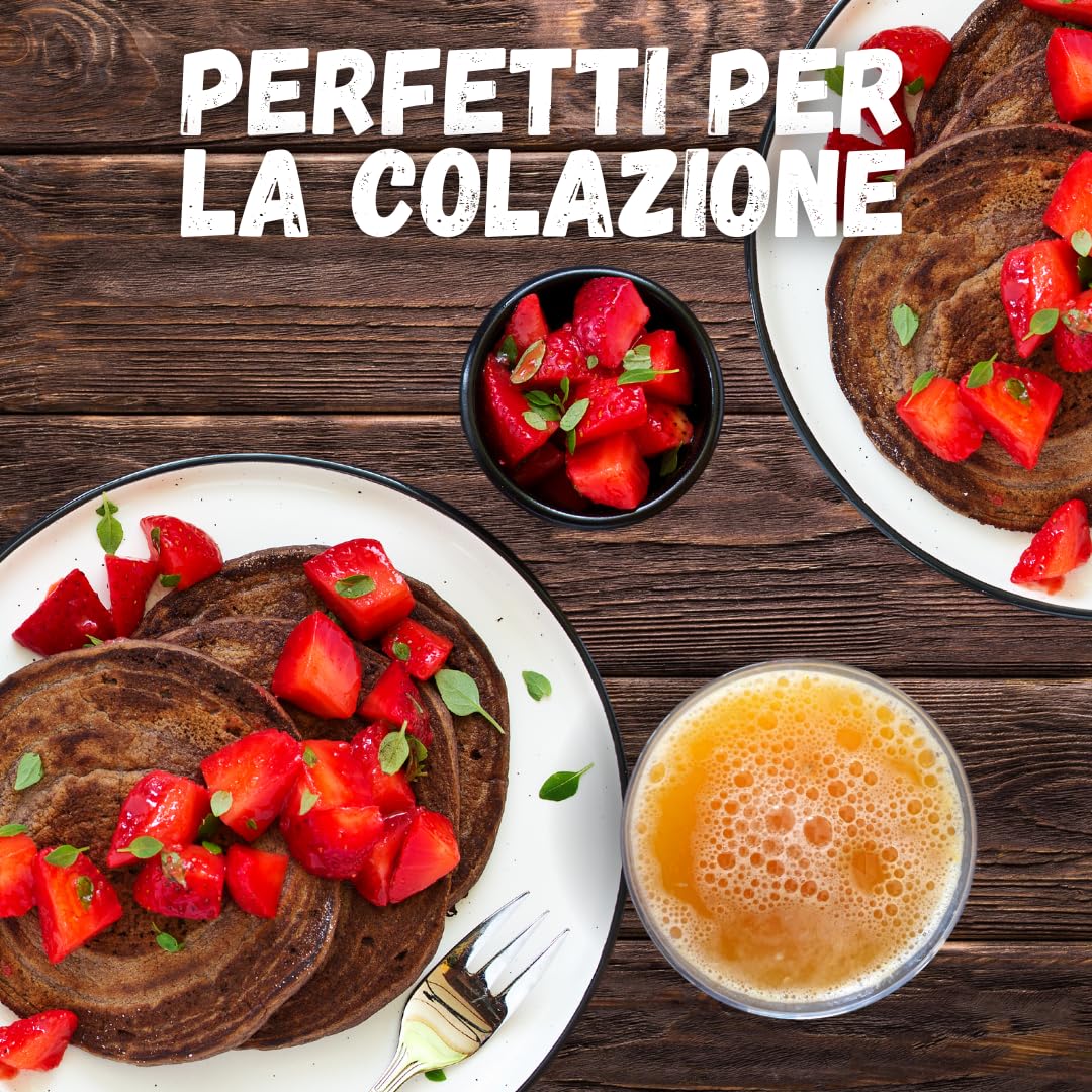 NÄTOO Pancake Proteici - Preparato per pancake con il 35% di proteine di alta qualità - Pancake pronti con farina proteica solo 1,5g di zuccheri - 750gr. (Choco & Nut)